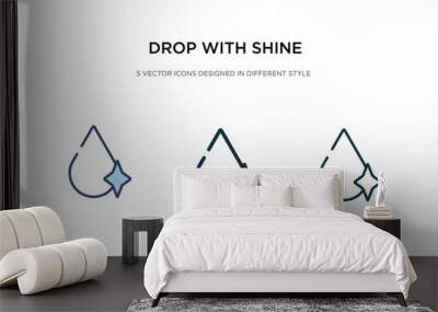 drop with shine icon in different style vector illustration. two colored and black drop with shine vector icons designed in filled, outline, line and stroke style can be used for web, mobile, ui Wall mural