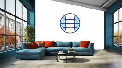 earth grid concept 2 colored icon. simple line element illustration. outline blue earth grid symbol. can be used for web and mobile ui/ux. Wall mural