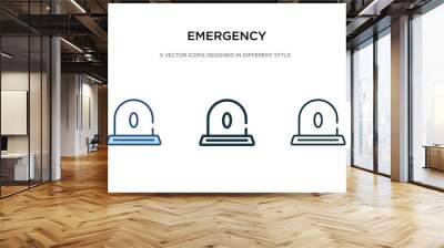 emergency icon in different style vector illustration. two colored and black emergency vector icons designed in filled, outline, line and stroke style can be used for web, mobile, ui Wall mural