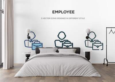 employee icon in different style vector illustration. two colored and black employee vector icons designed in filled, outline, line and stroke style can be used for web, mobile, ui Wall mural