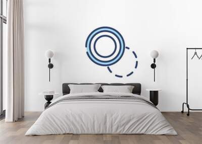 foreground concept 2 colored icon. simple line element illustration. outline blue foreground symbol. can be used for web and mobile ui/ux. Wall mural