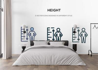 height icon in different style vector illustration. two colored and black height vector icons designed in filled, outline, line and stroke style can be used for web, mobile, ui Wall mural