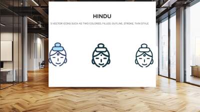 hindu icon in different style vector illustration. two colored and black hindu vector icons designed in filled, outline, line and stroke style can be used for web, mobile, ui Wall mural