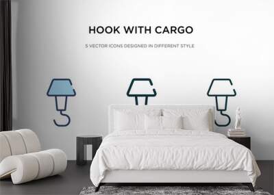 hook with cargo icon in different style vector illustration. two colored and black hook with cargo vector icons designed in filled, outline, line and stroke style can be used for web, mobile, ui Wall mural