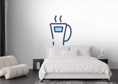 hot drinks concept 2 colored icon. simple line element illustration. outline blue hot drinks symbol. can be used for web and mobile ui/ux. Wall mural