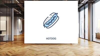 hotdog concept 2 colored icon. simple line element illustration. outline blue hotdog symbol. can be used for web and mobile ui/ux. Wall mural