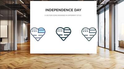 independence day icon in different style vector illustration. two colored and black independence day vector icons designed in filled, outline, line and stroke style can be used for web, mobile, ui Wall mural