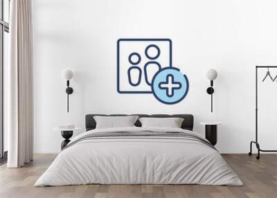 insert picture concept 2 colored icon. simple line element illustration. outline blue insert picture symbol. can be used for web and mobile ui/ux. Wall mural