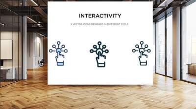 interactivity icon in different style vector illustration. two colored and black interactivity vector icons designed in filled, outline, line and stroke style can be used for web, mobile, ui Wall mural