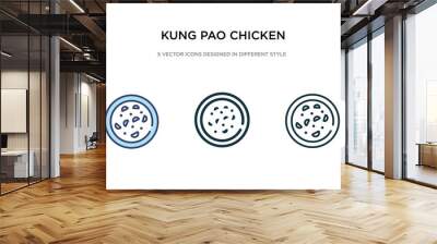 kung pao chicken icon in different style vector illustration. two colored and black kung pao chicken vector icons designed in filled, outline, line and stroke style can be used for web, mobile, ui Wall mural