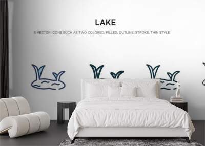 lake icon in different style vector illustration. two colored and black lake vector icons designed in filled, outline, line and stroke style can be used for web, mobile, ui Wall mural