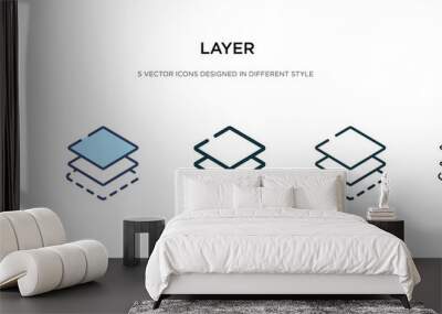 layer icon in different style vector illustration. two colored and black layer vector icons designed in filled, outline, line and stroke style can be used for web, mobile, ui Wall mural