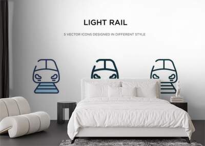 light rail icon in different style vector illustration. two colored and black light rail vector icons designed in filled, outline, line and stroke style can be used for web, mobile, ui Wall mural