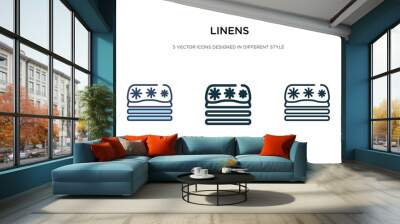 linens icon in different style vector illustration. two colored and black linens vector icons designed in filled, outline, line and stroke style can be used for web, mobile, ui Wall mural