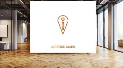 location mark concept 2 colored icon. simple line element illustration. outline brown location mark symbol. can be used for web and mobile ui/ux. Wall mural