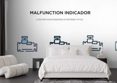 malfunction indicador icon in different style vector illustration. two colored and black malfunction indicador vector icons designed in filled, outline, line and stroke style can be used for web, Wall mural