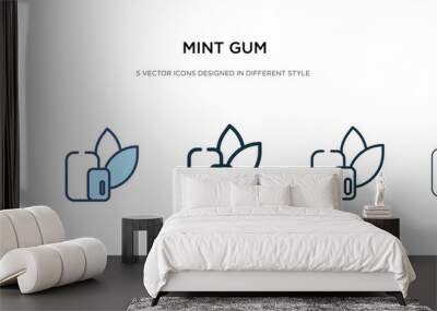 mint gum icon in different style vector illustration. two colored and black mint gum vector icons designed in filled, outline, line and stroke style can be used for web, mobile, ui Wall mural