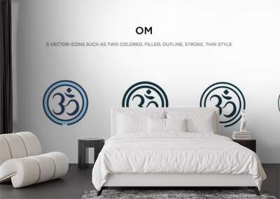 om icon in different style vector illustration. two colored and black om vector icons designed in filled, outline, line and stroke style can be used for web, mobile, ui Wall mural