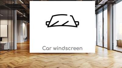 outline car windscreen vector icon. isolated black simple line element illustration from car parts concept. editable vector stroke car windscreen icon on white background Wall mural