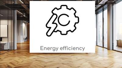 outline energy efficiency vector icon. isolated black simple line element illustration from general-1 concept. editable vector stroke energy efficiency icon on white background Wall mural