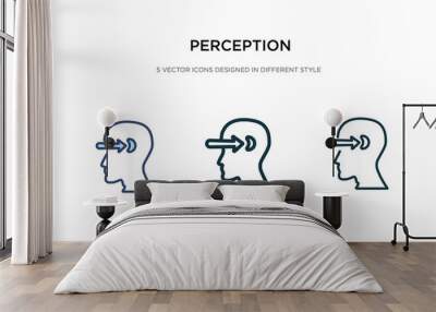 perception icon in different style vector illustration. two colored and black perception vector icons designed in filled, outline, line and stroke style can be used for web, mobile, ui Wall mural