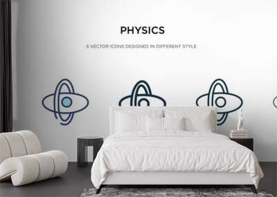 physics icon in different style vector illustration. two colored and black physics vector icons designed in filled, outline, line and stroke style can be used for web, mobile, ui Wall mural