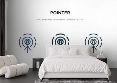 pointer icon in different style vector illustration. two colored and black pointer vector icons designed in filled, outline, line and stroke style can be used for web, mobile, ui Wall mural