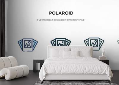 polaroid icon in different style vector illustration. two colored and black polaroid vector icons designed in filled, outline, line and stroke style can be used for web, mobile, ui Wall mural