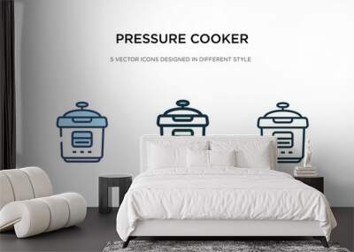 pressure cooker icon in different style vector illustration. two colored and black pressure cooker vector icons designed in filled, outline, line and stroke style can be used for web, mobile, ui Wall mural