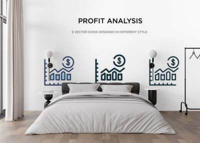 profit analysis icon in different style vector illustration. two colored and black profit analysis vector icons designed in filled, outline, line and stroke style can be used for web, mobile, ui Wall mural