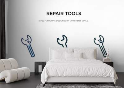 repair tools icon in different style vector illustration. two colored and black repair tools vector icons designed in filled, outline, line and stroke style can be used for web, mobile, ui Wall mural