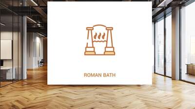 roman bath concept 2 colored icon. simple line element illustration. outline brown roman bath symbol. can be used for web and mobile ui/ux. Wall mural