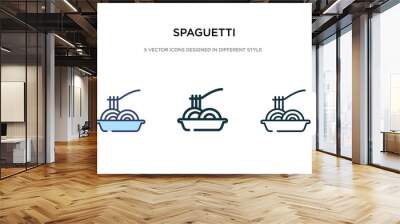 spaguetti icon in different style vector illustration. two colored and black spaguetti vector icons designed in filled, outline, line and stroke style can be used for web, mobile, ui Wall mural