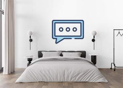 speech bubble with three dots inside concept 2 colored icon. simple line element illustration. outline blue speech bubble with three dots inside symbol. can be used for web and mobile ui/ux. Wall mural