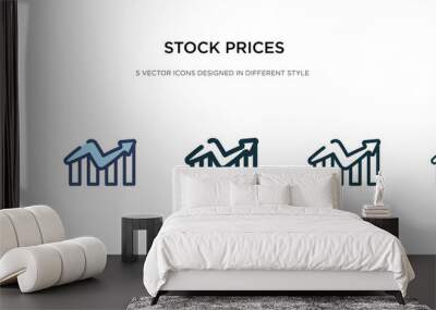 stock prices icon in different style vector illustration. two colored and black stock prices vector icons designed in filled, outline, line and stroke style can be used for web, mobile, ui Wall mural