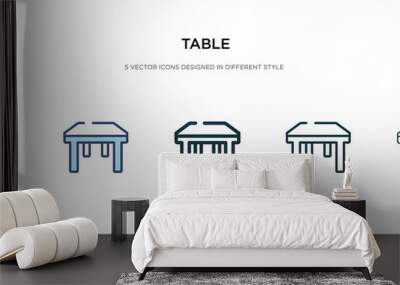 table icon in different style vector illustration. two colored and black table vector icons designed in filled, outline, line and stroke style can be used for web, mobile, ui Wall mural