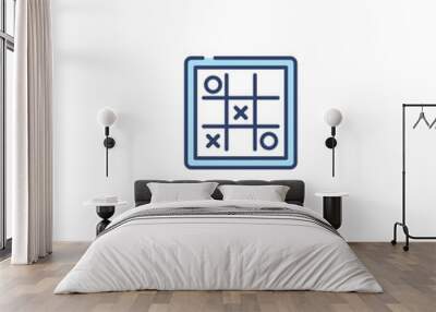 tic tac toe concept 2 colored icon. simple line element illustration. outline blue tic tac toe symbol. can be used for web and mobile ui/ux. Wall mural