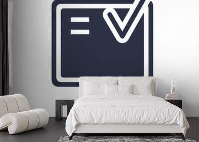 tick box icon on white background. Simple element illustration from UI concept. Wall mural