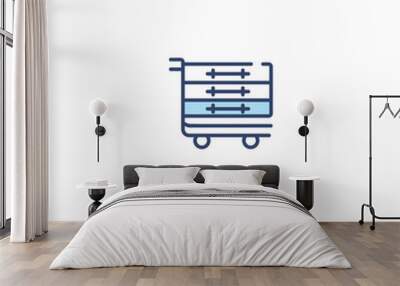 tools cart concept 2 colored icon. simple line element illustration. outline blue tools cart symbol. can be used for web and mobile ui/ux. Wall mural