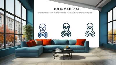 toxic material icon in different style vector illustration. two colored and black toxic material vector icons designed in filled, outline, line and stroke style can be used for web, mobile, ui Wall mural