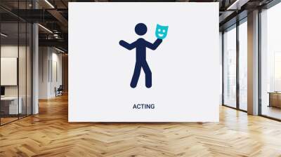 two color acting vector icon from activity and hobbies concept. isolated blue acting vector sign symbol can be use for web, mobile and logo. eps 10 Wall mural