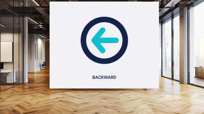 two color backward vector icon from arrows 2 concept. isolated blue backward vector sign symbol can be use for web, mobile and logo. eps 10 Wall mural