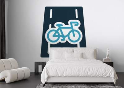 two color bicycle road vector icon from transport concept. isolated blue bicycle road vector sign symbol can be use for web, mobile and logo. eps 10 Wall mural