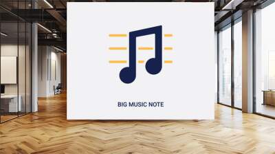 two color big music note vector icon from ultimate glyphicons concept. isolated blue big music note vector sign symbol can be use for web, mobile and logo. eps 10 Wall mural