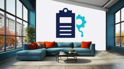 two color check list vector icon from artificial intelligence concept. isolated blue check list vect Wall mural