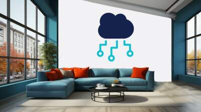 two color cloud network vector icon from computer concept. isolated blue cloud network vector sign symbol can be use for web, mobile and logo. eps 10 Wall mural