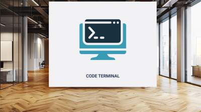 two color code terminal vector icon from programming concept. isolated blue code terminal vector sign symbol can be use for web, mobile and logo. eps 10 Wall mural