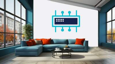 two color computer micro chip vector icon from computer concept. isolated blue computer micro chip vector sign symbol can be use for web, mobile and logo. eps 10 Wall mural