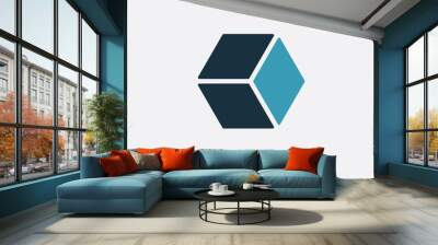 two color cube vector icon from shapes concept. isolated blue cube vector sign symbol can be use for web, mobile and logo. eps 10 Wall mural