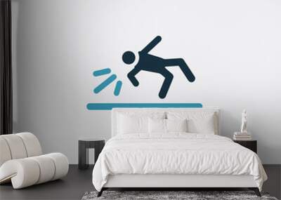 two color fall accident vector icon from insurance concept. isolated blue fall accident vector sign symbol can be use for web, mobile and logo. eps 10 Wall mural